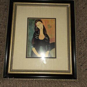 Amedeo Modigliani-JEANNE HEBUTERNE SEATED-Edition Hazan 1994-Nicely Framed